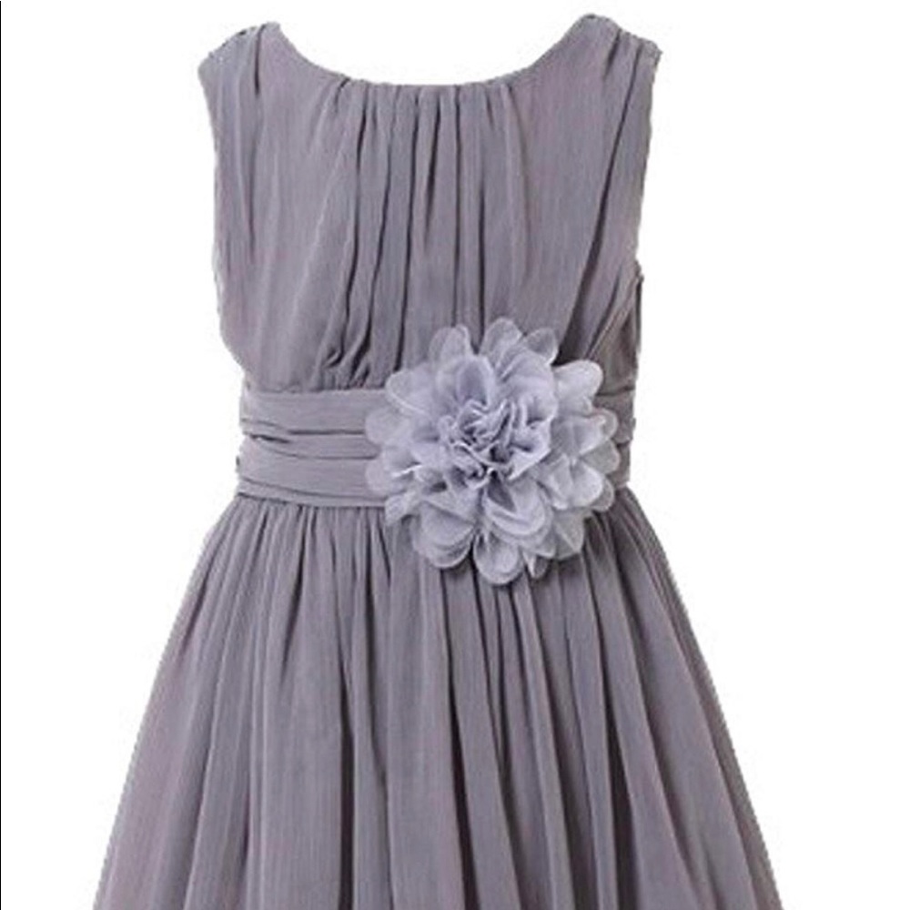 Gray juniors bridesmaids dress. Chiffon sz 10